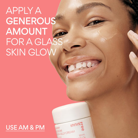 innisfree Cherry Blossom Glow Jelly Cream with Niacinamide for Smooth, Glowing Skin, Korean Skincare Hydrating Moisturizer