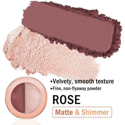 Boobeen Double Color Eyeshadow Palette, Matte & Shimmer Metal Eye Shadow Powder, Color Eye Shadow Blendable, Ultra Pigment Long Lasting Eye Makeup Palette