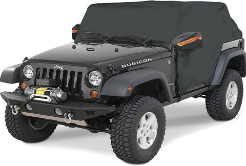 Big Ant Waterproof Car Cover,6 Layers Car Cab Cover Compatible With Wrangler 4 Doors,Heavy Duty Half Car Cover Protect from Snow Rain Hail Sunshine,Fit for SUV Wrangler JKU JLU-Black