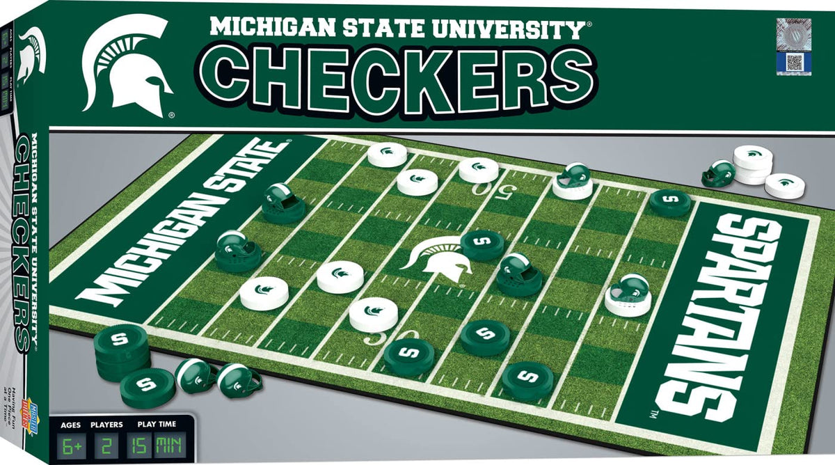 MasterPieces NCAA Michigan State Spartans Checkers Board Game, 13" x 21"