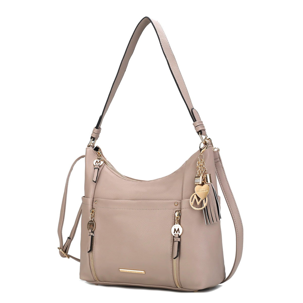 MKF Collection Shoulder Bag for Women, Vegan Leather Crossbody, Hobo Fashion Handbag Messenger Purse