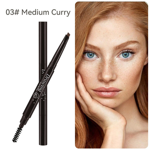 Boobeen Eyebrow Pencil, Waterproof Smudge-Proof Eye Brow Definer Pen, Dual Ended Pencil with Brush, Shapes&Defines&Fills Brow Makeup, Create Natural-Looking Brows