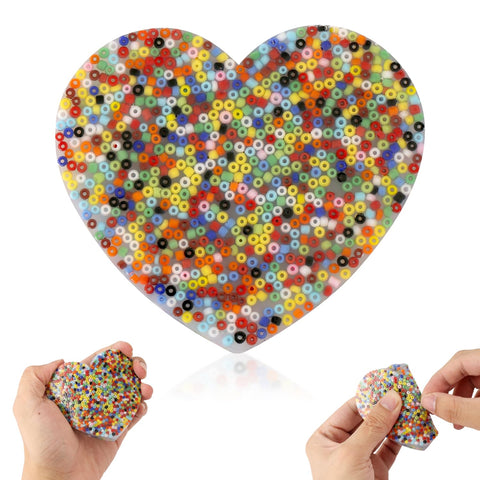 Skin Picking Fidget Toy, Picking Pad Beads Skin Picking Sensory Toy for Skin Pickers Anti Stress Picky Pad Fidget Novelty Gifts for Kids Children Adults (Heart Shape)