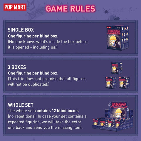 POP MART DIMOO No One's Gonna Sleep Tonight Blind Box Figures, Random Design Toys for Modern Home Decor, Collectible Toy Set for Desk Accessories, 1PC