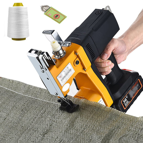 QJJML Cordless Bag Sewing Machine, Bag Closer Closing Machine, Stitch Length 7-10mm, 2s/Bag Automatic Bag Stitching Machine for Feed Sacks Jute Seed Bags