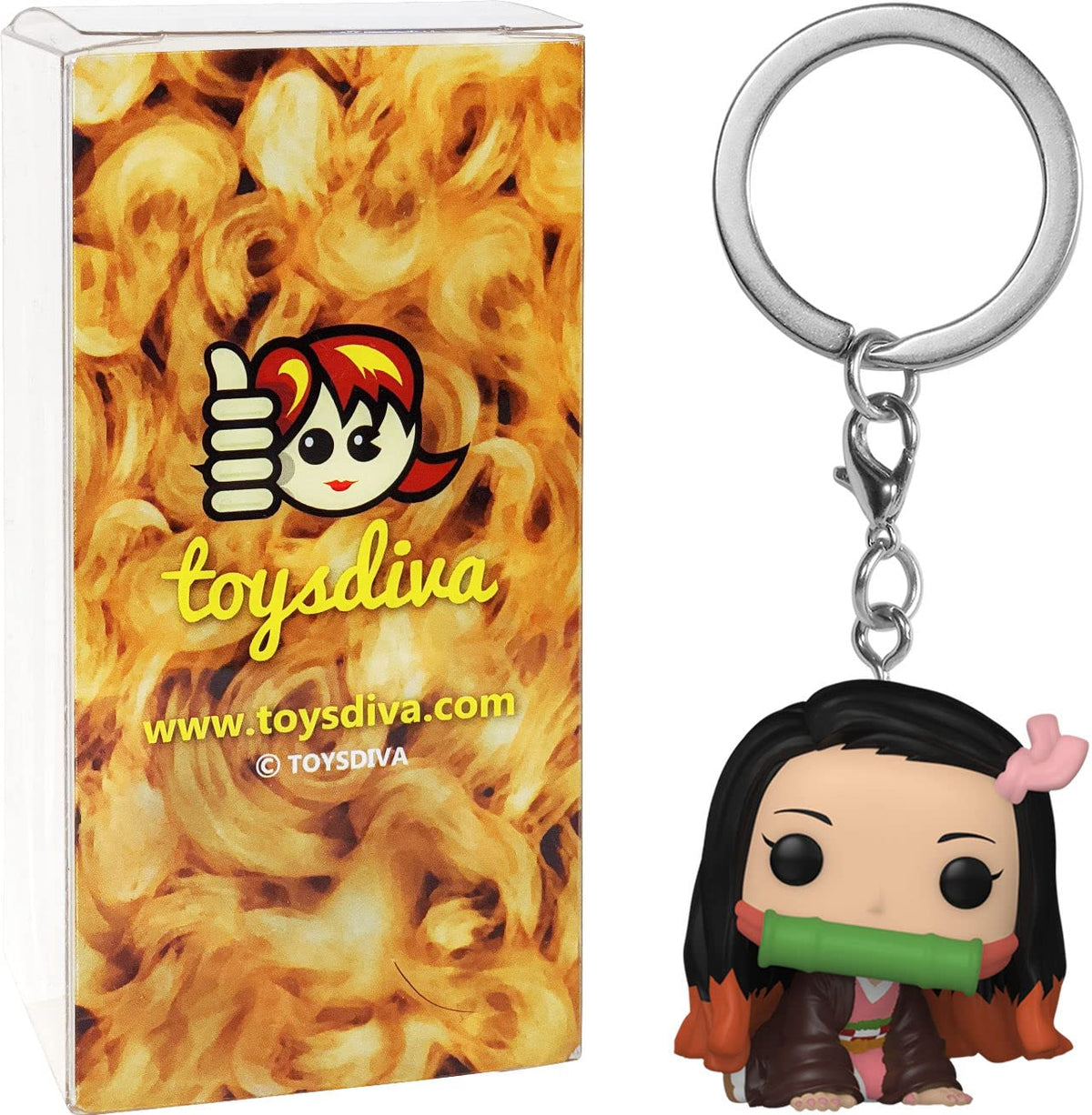 Nezuk?o Kamado: Pocket P?o?p?! Mini-Figural K?e?y?c?h?a?i?n Bundle with 1 Compatible 'ToysDiva' Graphic Protector (65622 - B)