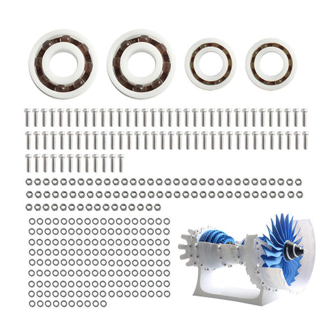 EUGOOCX Creative 3D Printed Jet Engine Model Components, Bearing and Screws Parts for Labs Creative Models (3D Printed Parts not Included)