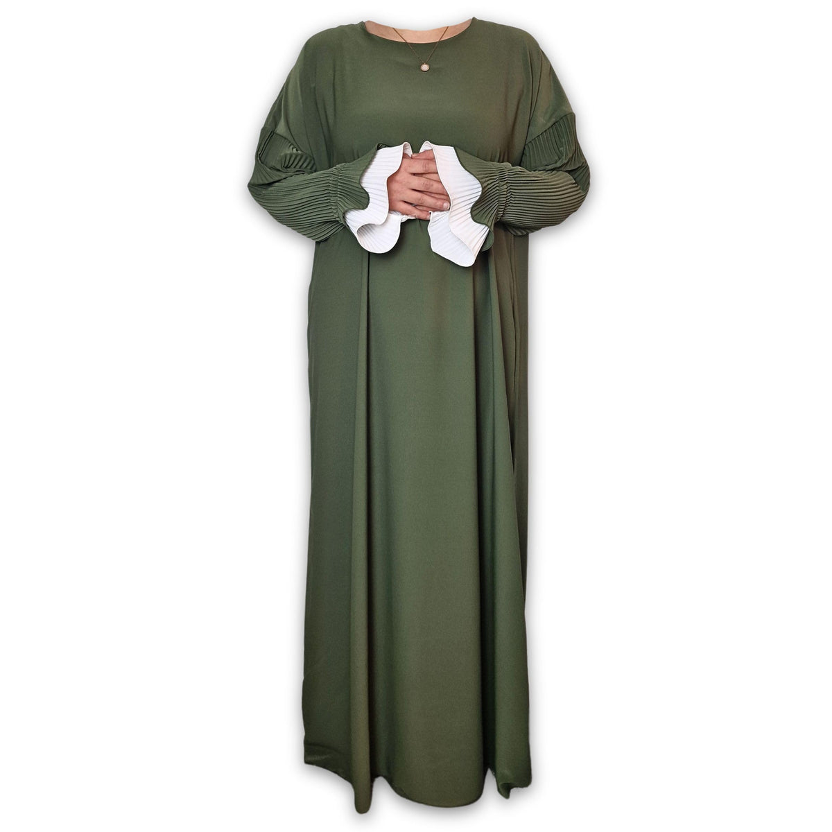 Yaqeen Premium Abaya Nidha Muslimah Maxi Dress Islamic Prayer Dress Ideal Casual/Mosque/Madrassa/Ramadan/Eid/Hajj/Umrah (Khaki)