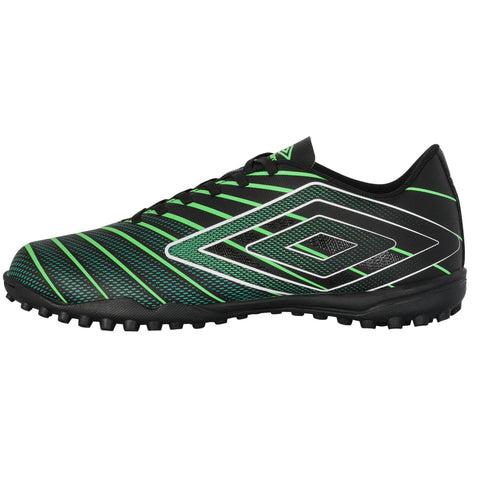 Umbro Men's Velocita Elixir League TF Soccer Cleat, Black/Green/White, 12.5