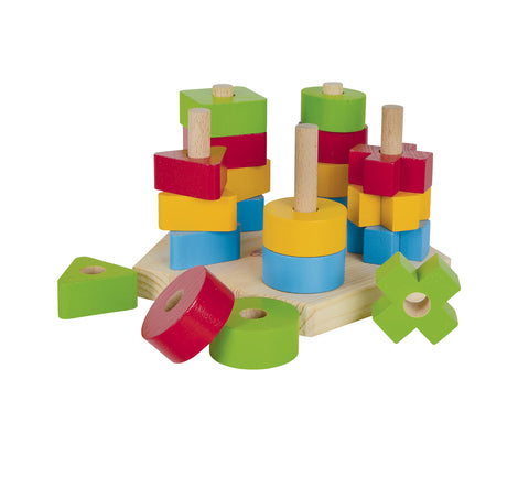 Baby Wooden Stacking Toy | 21 Piece Colourful Wooden Block Set | Stack and Sort Baby Stacking Toy| for Ages 1+