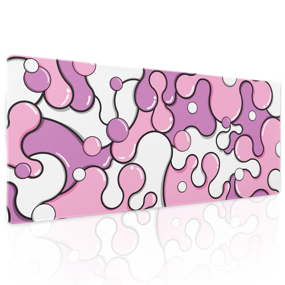 Pink Pastel Purple Mouse Pad XL Anime Cool Geometric Japanese Extended Desk Mat 80X30cm Non-Slip Rubber Base Stitched Edge Large Mousepad for Desk Gaming Laptop Desktop,31.5Ã—11.8 Inch