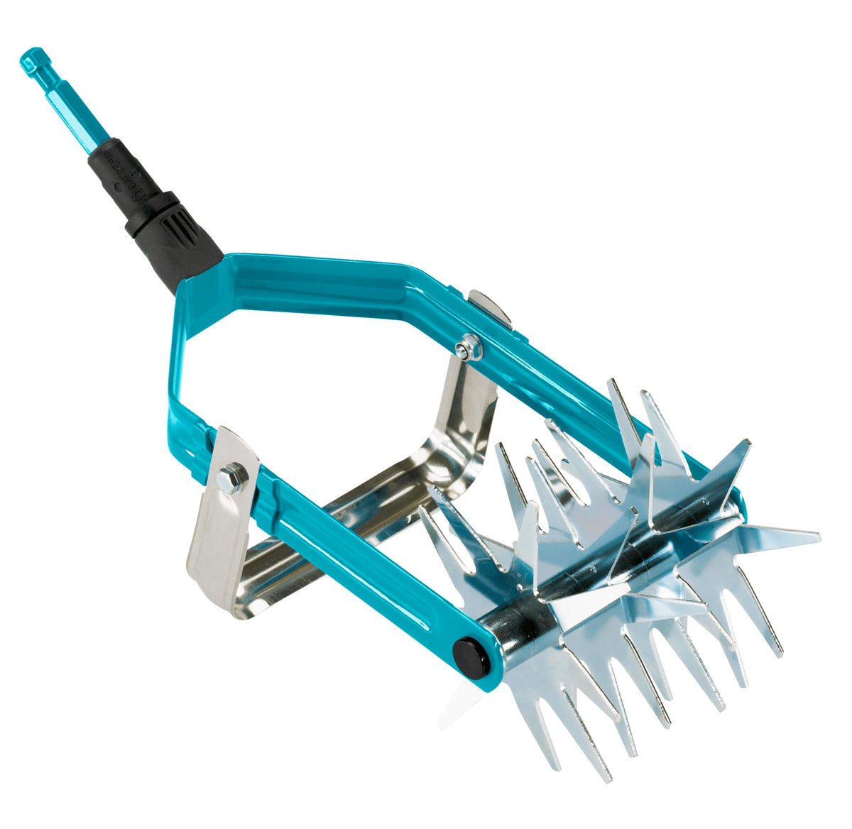 Gardena combisystem Star Tiller with weeding knife: tiller to seed and soil loosening, 14 cm working width, made of durable steel, thermoset coated galvanized star wheels (3195-20)