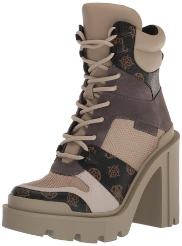 GUESS Women's TADBIT Ankle Boot, BROWN MULTI 101, 9