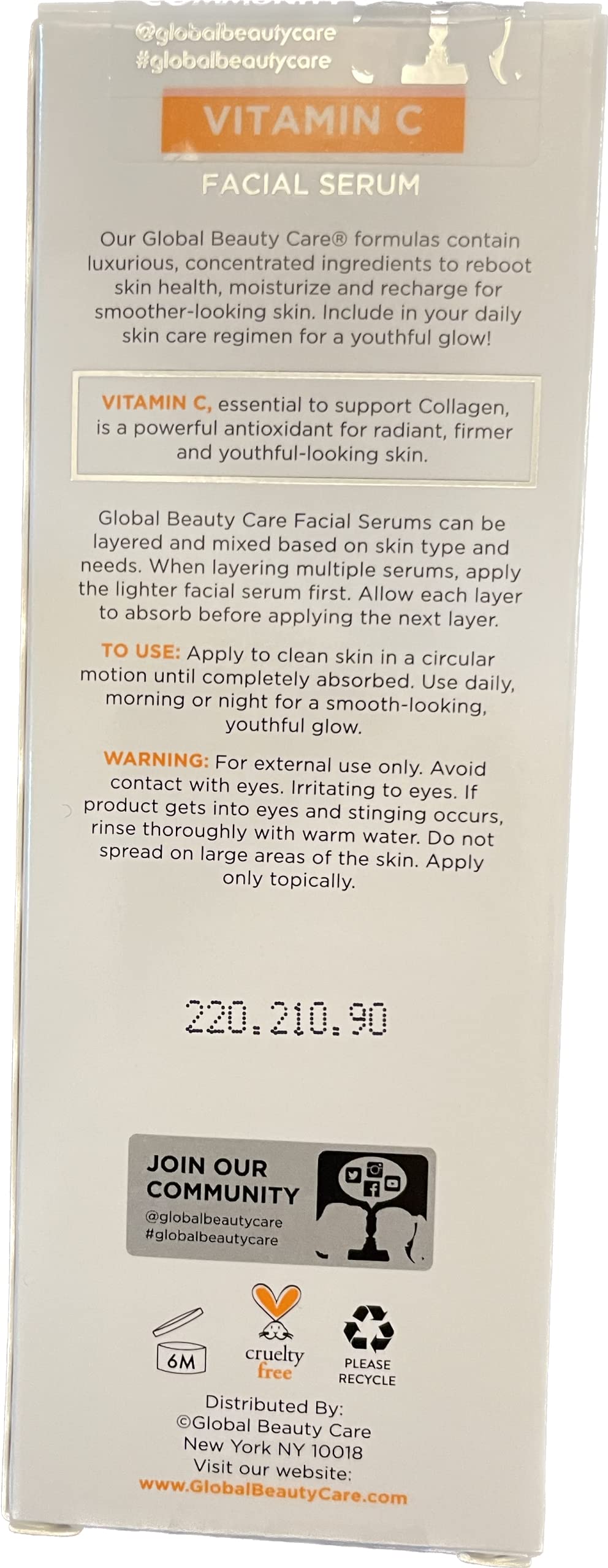 Global Beauty Care Vitamin C Facial Serum 1oz