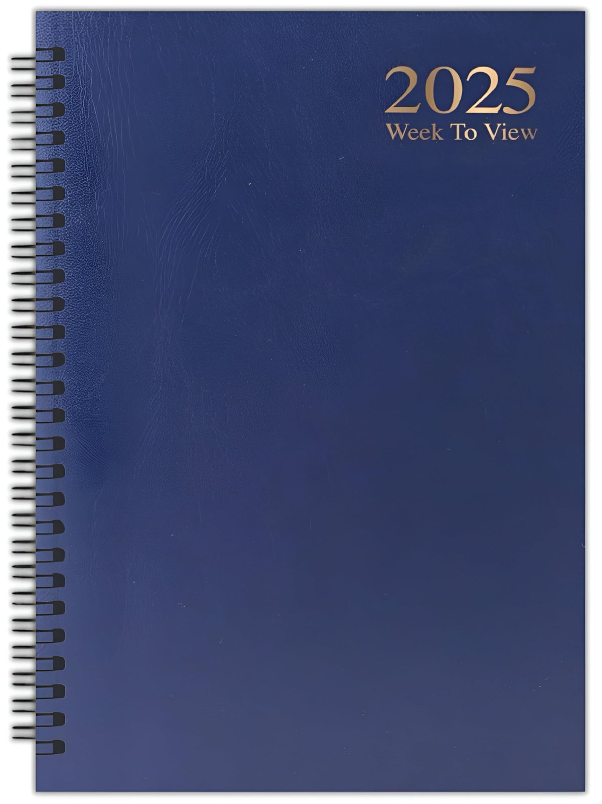 2025 Diary A5 Week to View Wiro Hardback Full Year Organiser Calendar Planner (Blue)