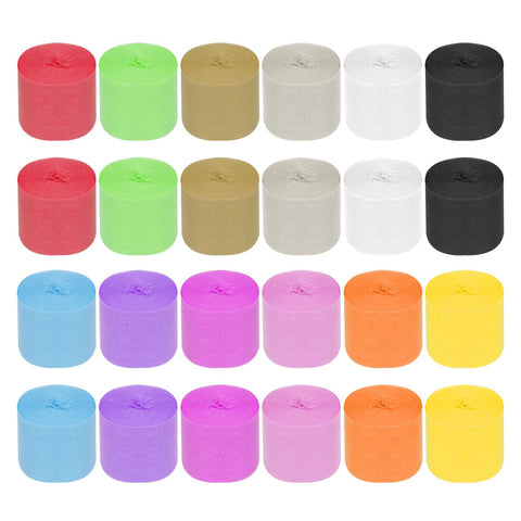 Mardatt 24 Rolls Crepe Paper Streamers, 792 Ft Crepe Paper in 12 Colors Crepe Paper Streamers for Rainbow Party Wedding Decoration(1.37 in x Approx 33 Ft/Roll)