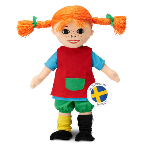 Pippi Longstocking Doll - Baby Soft Plush Toys, Dolls for Girls, Rag Dolls, Cuddly Toy, 30cm, 10+ months old