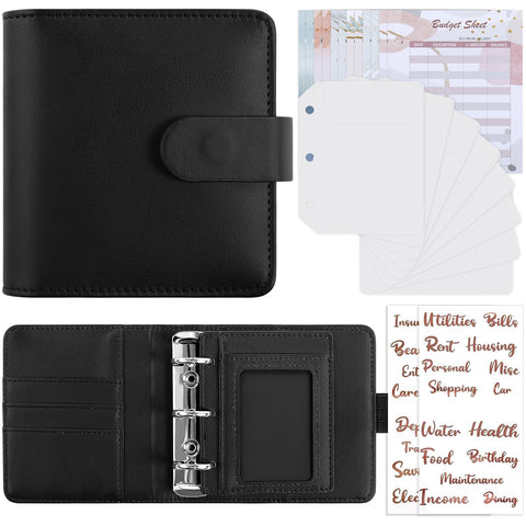 Zuozee A8 Budget Binder, Money Saving Binder with 8Pcs Cash Envelopes for Budgeting, Money Organizer for Cash with 12Pcs budgeting Sheets and 2Pcs Golden Labels