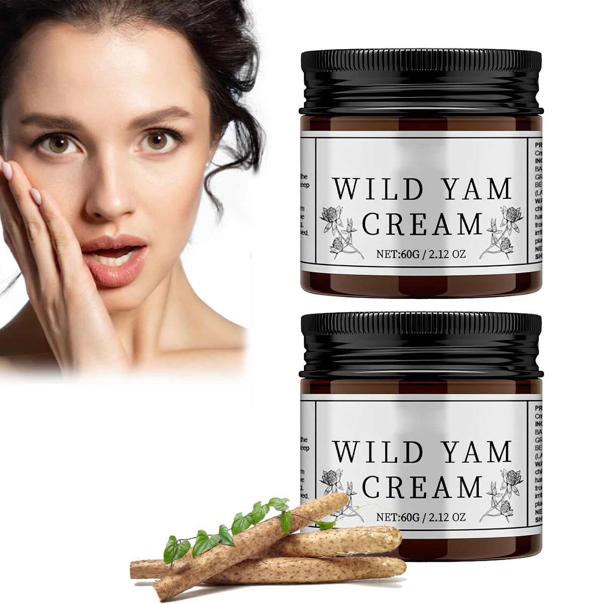 Generic Organic Wild Yam Cream for Hormone Balance, Natural Night Sweats Cream for Man & Women, Deep Moisturization (2PCS)