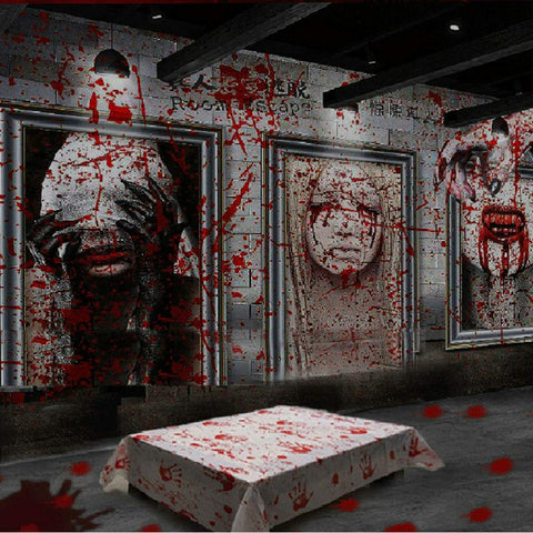 PRETYZOOM 2pcs Table Cloth Tablecloths Party Tablecloth Halloween Table Covers Dining Room Table Decor Guaze Halloween Tablecloth Printed Tablecloth Party Table Covers Props Decorate Make up