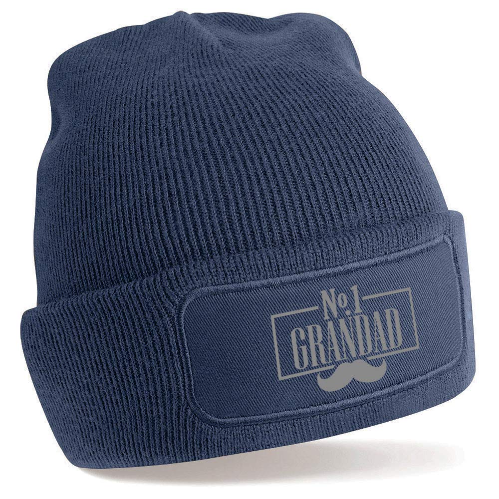 D Design Invent Print! Grandad Hat Gift Best Beanie for Birthday Fathers Day Keepsake (Navy)