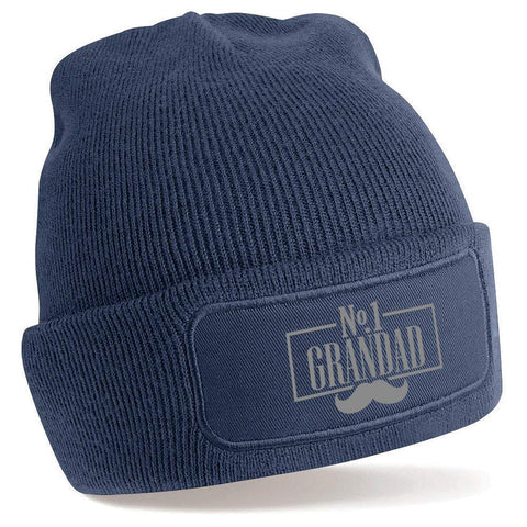 D Design Invent Print! Grandad Hat Gift Best Beanie for Birthday Fathers Day Keepsake (Navy)