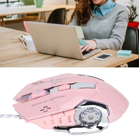 Gaming Mouse, Wired Ergonomic Gaming Mice with 6 Programmable Buttons, 7 RGB Luminous Backlit & Adjustable 3200DPI for Windows PC Gamers Desktop Laptop()