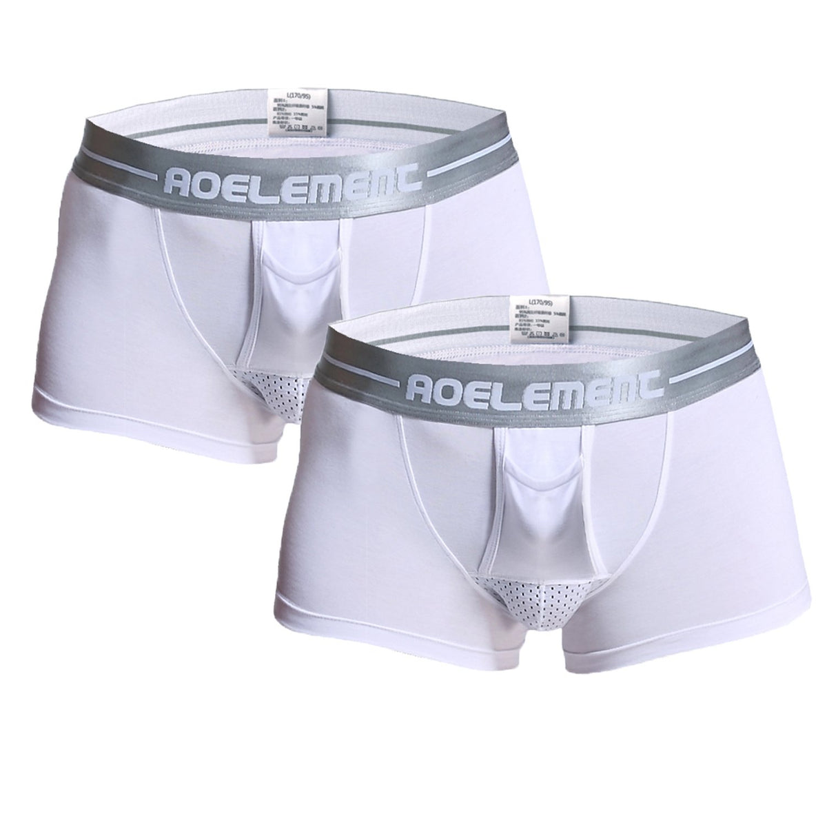 Ouruikia Men's Boxer Briefs Separate Pouch Modal Breathable Boxer Briefs Underwear with Functional Dual Fly