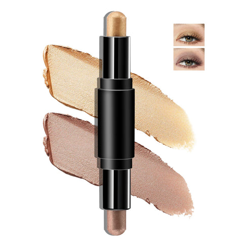 Boobeen Eyeshadow Stick for Eyes, Metallic Cream Eye Shadow Pencil Crayon, Glitter Eye Brightener Stick, Multi Function Eyeshadow Highlighter, Long wear