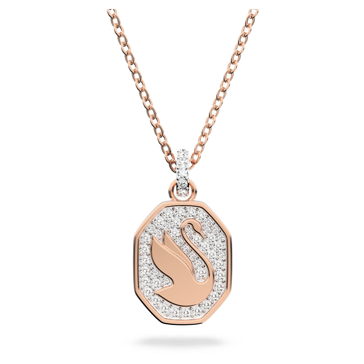 SWAROVSKI Signum Pendant, Swan, White, Rose-Gold Tone Finish