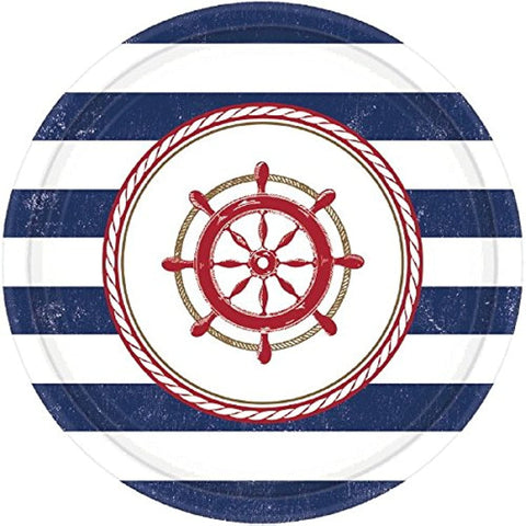 Amscan Anchors Aweigh Party Plates, 7", 8 Ct.