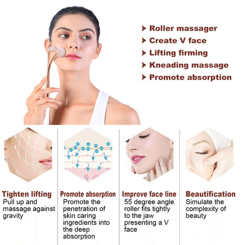 ZJchao Face Massager Roller, 3D Rollers Face Lift Tool Firming Beauty Massage V Face Lifting Tightening Face Slimming Roller Beauty Women