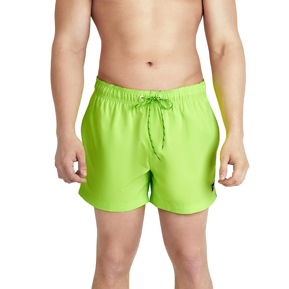 Speedo Men's Standard Swim Trunk Short Length Redondo Solid, Green Gecko, Medium