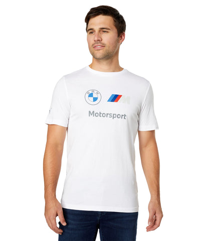 PUMA Men's Standard BMW M Motorsport Essentials Logo Tee, White 1.0, X-Large