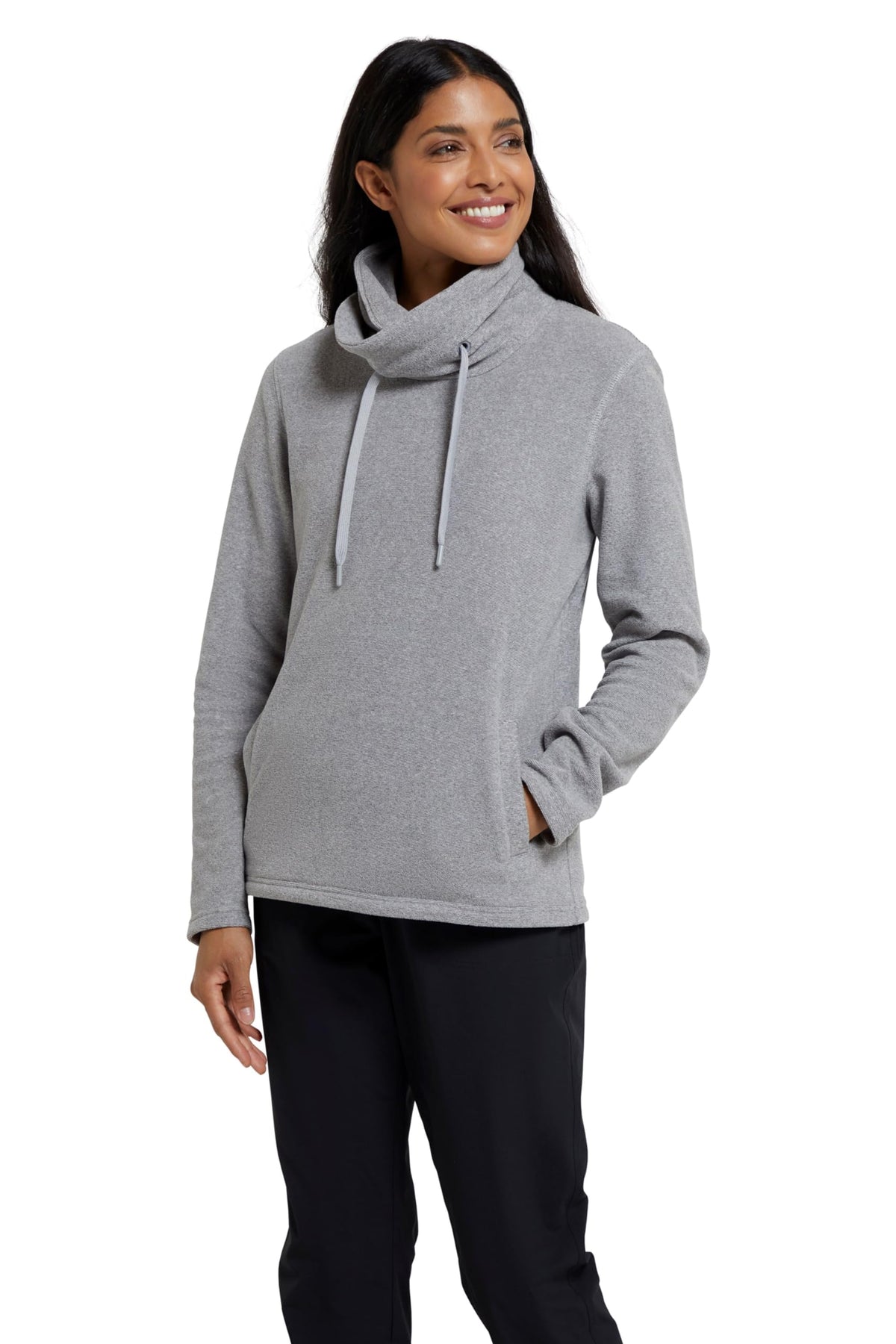 Mountain Warehouse Hebridean Womens Cowl Neck Fleece - Breathable Sweater, Brushed Inner & Two Front Pockets - Ideal For Spring Summer, Travel & Outdoors Dark Grey 14