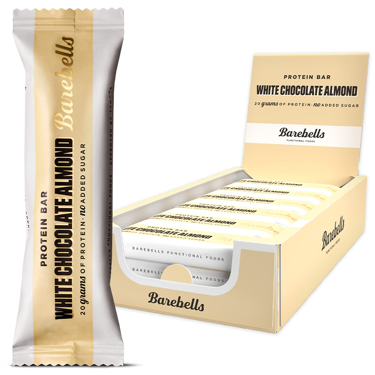 Barebells Protein Bars | 20g protein low carb chocolate bars | after workout low calorie snacks 12 x 55g (White Chocolate Almond)