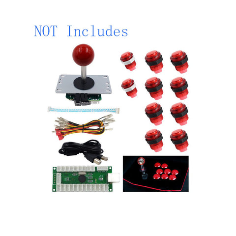 SJ@JX Arcade LED USB Encoder Arcade Joystick Arcade LED Button Zero Delay Arcade Kit 5V LED PC MAME Retro Pie