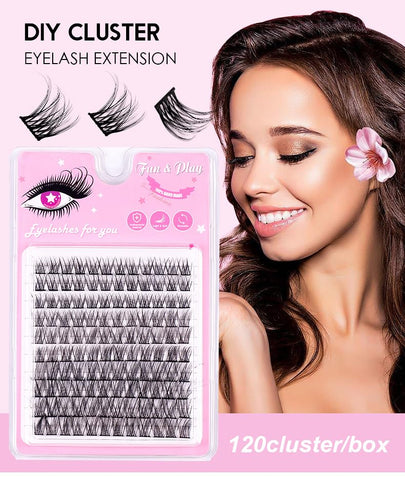 120 Pieces Eyelash Clusters - Wispy Lash Clusters, Individual Lashes, Mixed Lash Clusters, False Eyelash Extensions, DIY Lash Extension for Self Application At Home, C Curl- 50D - 0.05D - 10-14mm