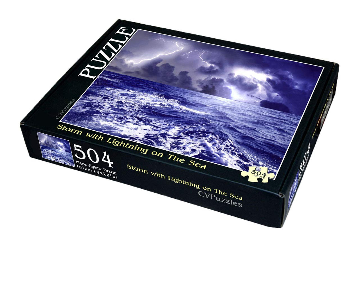 Storm with Lightning on The Sea 504 Piece Jigsaw Puzzle 16" X 20"
