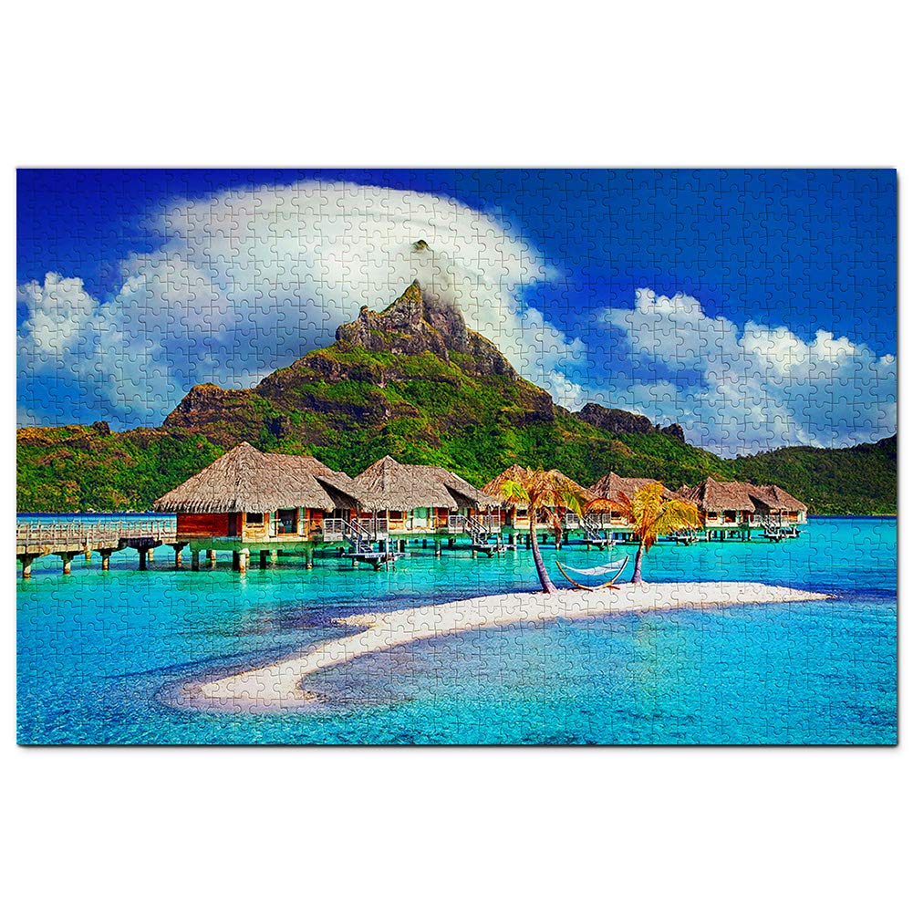 French Polynesia Mount Otemanu Bora Bora Island Jigsaw Puzzle 1000 Piece Travel Souvenir Wooden