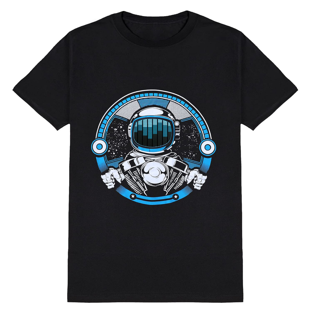 SOOoEC LED T Shirt Sound Activated Light Up Rave Shirts Glow in The Dark for Party Black