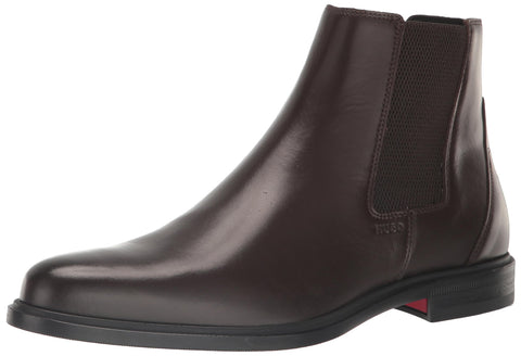 HUGO Kerr Shiny Leather Chelsea Boot Deep Brown