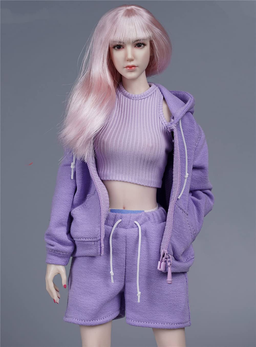 HiPlay 1/6 Scale 12 Inches Female Figure Doll, Handmade Sport Costume, Outfit Set for Phicen,TBLeague JIAOU Action Figure CM119(Purple)