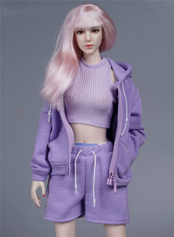 HiPlay 1/6 Scale 12 Inches Female Figure Doll, Handmade Sport Costume, Outfit Set for Phicen,TBLeague JIAOU Action Figure CM119(Purple)