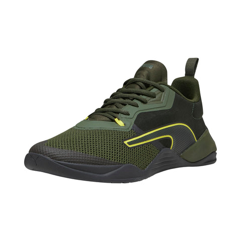 PUMA Mens Fuse 2.0 Gym Trainer, Myrtle-PUMA Mens Black-Yellow Burst, 10.5