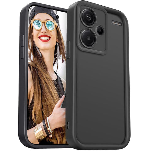 DESSEN Case for Xiaomi Redmi Note 13 Pro Plus 5G (Pro+) - Flexible Silicone Cover Camera Protection Shockproof Phone Case Soft Lightweight TPU Bumper Shell, Black
