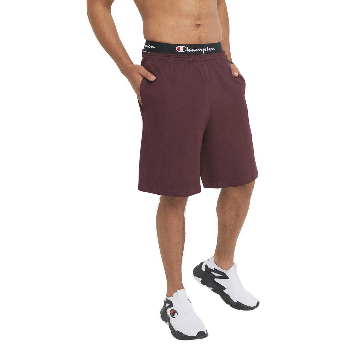 Champion Men's Jersey Short With Pockets Shorts, Maroon, S