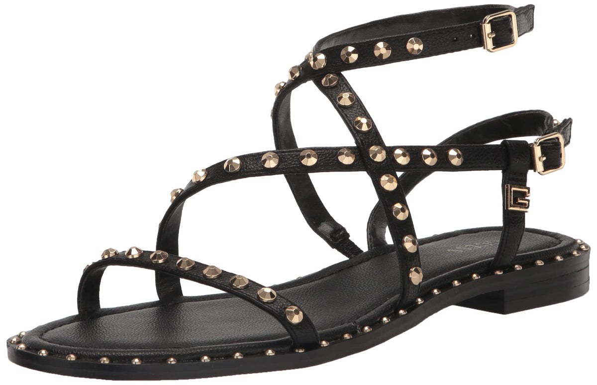 GUESS Women's YAMARA Sandal, Black 001, 8.5