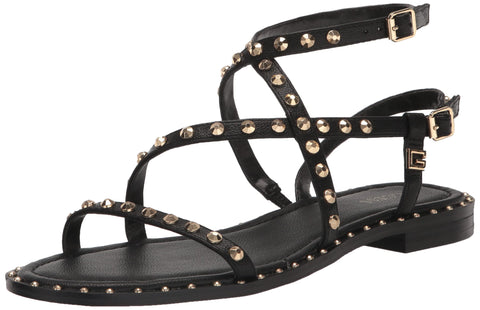 GUESS Women's YAMARA Sandal, Black 001, 8.5