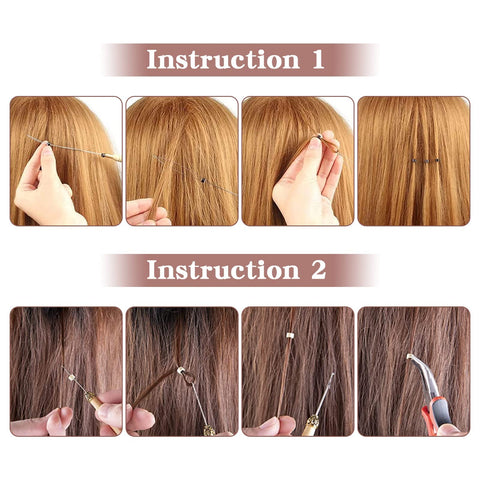 Vlasy 100 Pcs Silicone Micro Rings for I Tip Hair Extensions 5mm Micro Nano Beads Micro Links Hair Beads (Brown)